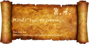 Mihályi Arianna névjegykártya